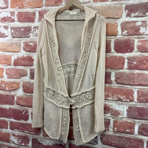 Anthropologie Sleeping On Snow Ode Sonnet Cardigan Sweater Women's M Embroidered - Picture 3 of 9